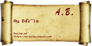 Ay Béla névjegykártya