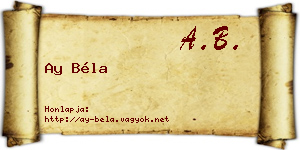 Ay Béla névjegykártya